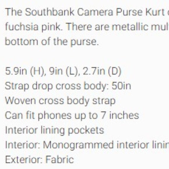 Kurt Geiger Southbank Canvas Camera Bag NEW IN BOX - Picture 10 of 11